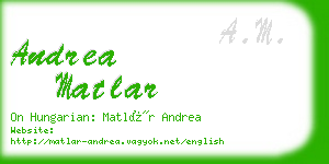 andrea matlar business card